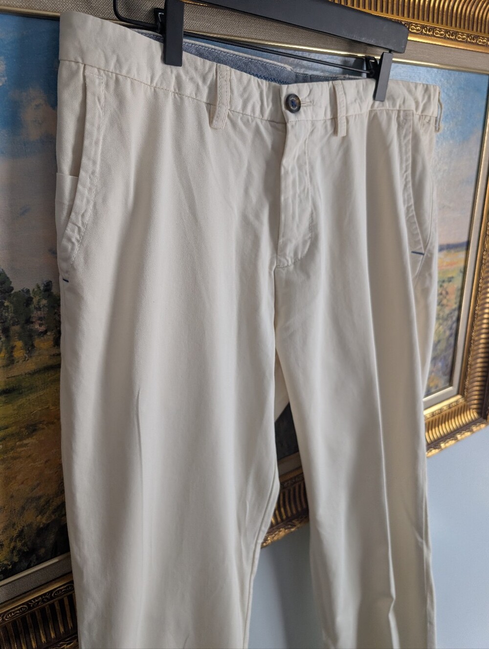 Tommy Bahama Cream Chinos - Straight-Leg Casual Trousers 36x32